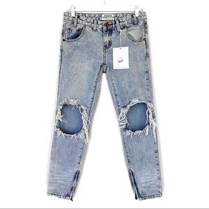 ONE TEASPOON Destroyed Blue Malt Freebirds Jeans